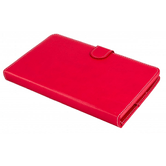 FUNDA + TECLADO MICRO USB 9"-10.1" SILVER HT ROJA/BLANCO