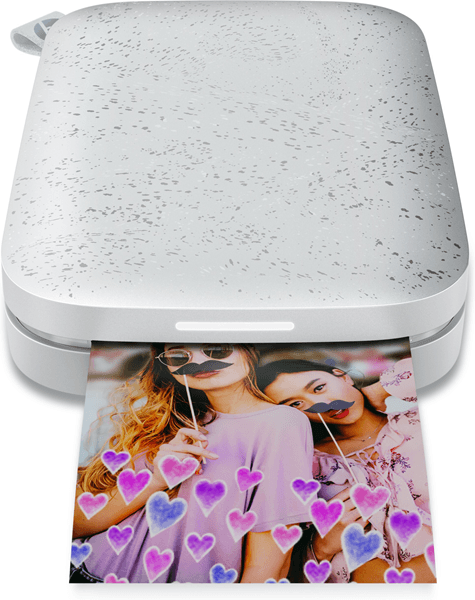 HP Sprocket 200 - Impresora fotográfica portátil, impresión Zink,  Bluetooth, Fotos 5 x 7.6 cm, Blanco-Luna Pearl