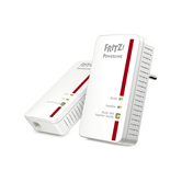 AVM FRITZ!Powerline 1240E WLAN Set International, Pareja de adaptadores PLC hasta 1200 Mbps, Base Wi-Fi N incorporada