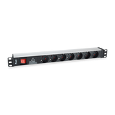 REGLETA ALIMENTACION RACK 19" 1U 7 TOMAS CON INTERRUPTOR Y PROTECTOR SOBRETENSION