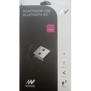 ADAPTADOR NETWAY - BLUETOOTH 4.0, USB, INALAMBRICO, NEGRO