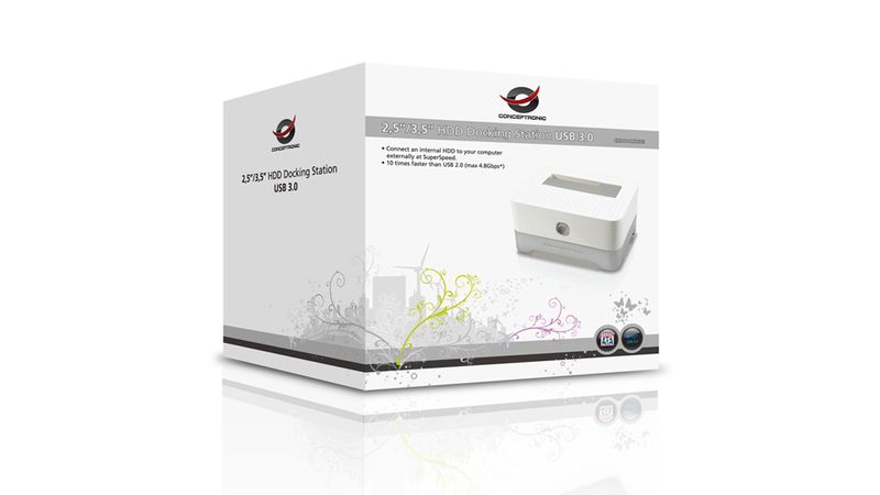 BASE CONECTORA EXTERNA CONCEPTRONIC DURO CHDDOCKUSB3 PLATA/BLANCA