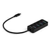 HUB USB TIPO C DE 4 PUERTOS USB-A CON INTERRUPTORES