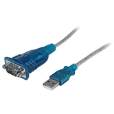 Cable USB a Serie de 1 Puerto DB9 M/M de 0,4m - Adaptador USB a RS232 - Adaptador USB a Serie DB9