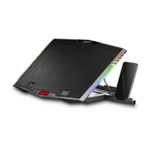 BASE DE REFRIGERACION PARA PORTATILES MARS GAMING CON SOPORTE ADICIONAL DE MOVIL/TABLET PARA PORTATIL HASTA 17" ILUMINACION RGB