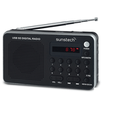 Portable digital AM/FM radio silver