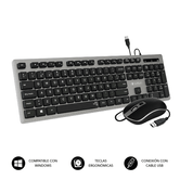 TECLADO + RATON CON CABLE SUBBLIM ERGO KEYS GREY