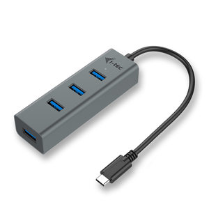 USB-C Metal Concentrador HUB, dotado de 4 puertos, 4x puertos USB