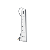 REGLETA BELKIN BSV401VF2M DE PROTECCIÓN CONTRA SOBRETENSIONES 4 TOMAS + 2 PUERTOS USB (2,4 A) BOT