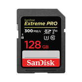 SANDISK EXTREME PRO 128GB SDXC MEMORY CARD UP TO 300MB/S, UHS-II, CLASS 10, U3, V90