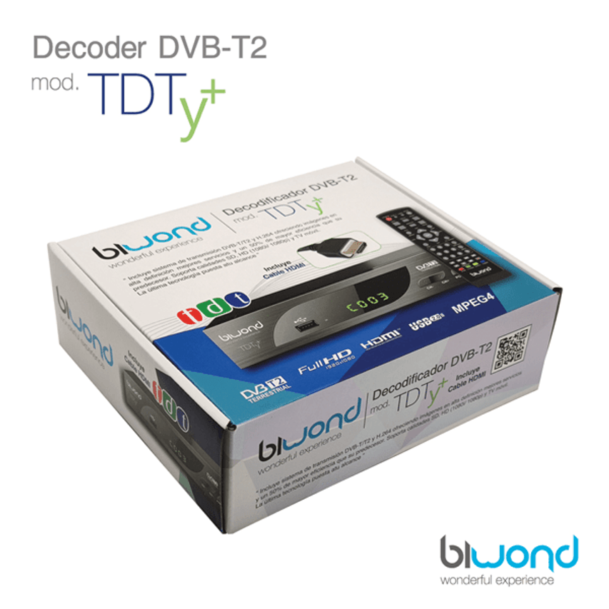 TDT HD Reproductor-Grabador DVB-T2 TDTy+ Sound Biwond