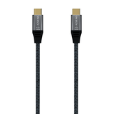 AISENS Cable USB 2.0 Aluminio 5A 100W E-Mark, USB-C/M-USB-C/M, Gris, 2.0M