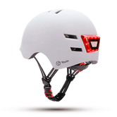 CASCO YOUIN CON LED FRONTAL Y TRASERO BLANCO (TALLA L)