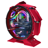 CAJA MICROATX MARS GAMING MCORB RED DISE??O ESFERICO EXTREMO PREMIUM DOBLE VENTANA DE CRISTAL TEMP