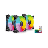 KIT 3xVENTILADOR INTERNO ARGB MARS GAMING MF-3D KIT BLACK 12x12cm ARGB EFECTO ESPEJO INFINITO