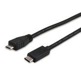 CABLE USB-C a USB TIPO B MICRO B MACHO  1 METRO EQUIP 12888407  para carga (3A) o datos (480mb/s)