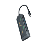 HUB NANO CABLE USB-C/CONVERSOR USB-C A 3XUSB-A/ USB-C PD/ HDMI/ RJ45/ TF/ SD 15CM NEGRO