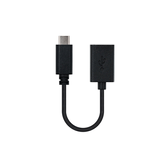 CABLE USB OTG NANOCABLE 10.01.2400 - CONECTORES USB TIPO-C MACHO A USB HEMBRA - USB 2.0 - 0.15M - COLOR NEGRO 10.01.2400