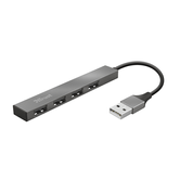 HUB USB 2.0 TRUST HALYX ALUMINIUM A 4xUSB-A 2.0 DISE??O METALICO Y COMPACTO HASTA 480 MBPS 23786