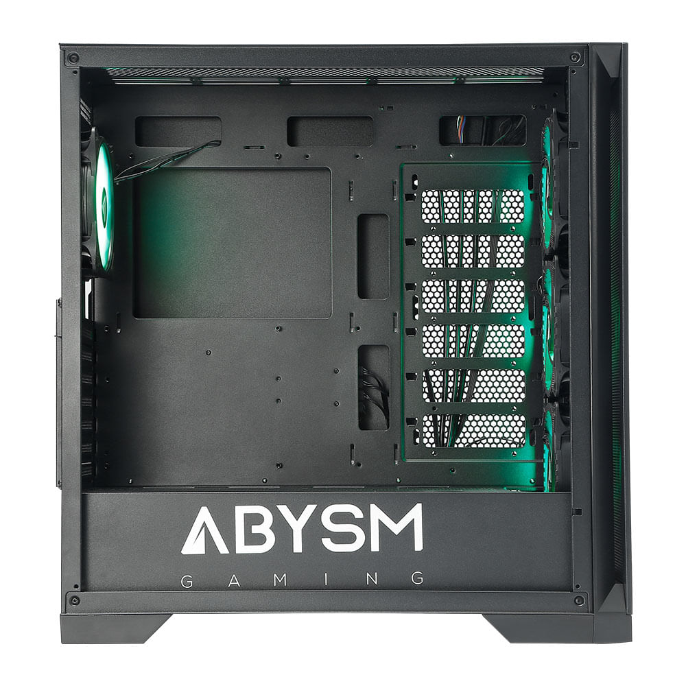 ABYSM Gaming PC-Gehäuse Danube MURA BX300 Schwarz – Mit 4 ARGB-Lüftern, Glasfenster, E-ATX, Bis 415 Mm Grafikkarten