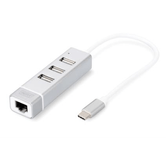 DIGITUS 3P USB 2.0 HUB + FAST ETHERNET LAN ADAPTOR TYPE  C