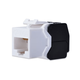 Cat 6A Keystone Jack, unshielded RJ45 to LSA, tool free connection, incl. cable tie white