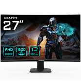 GIGABYTE Monitor de juego curvo GS27FC 27" FHD - 1920 x 1080 (FHD), 180Hz, 1ms, 250 cd/m², FreeSync Premium, compatible con HDR, HDMI 2.0, DisplayPort