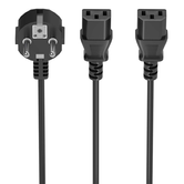 CABLE ALIMENTACION CPU AISENS CEE7/M-2XC13/H NEGRO 3mts