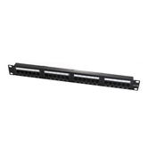 WP 19" PATCH PANEL CAT.6A UTP 24 RJ45 PORTS 1U WITH CABLE MANAGEMENT, BLACK (WPC-PAN-6AU-24)