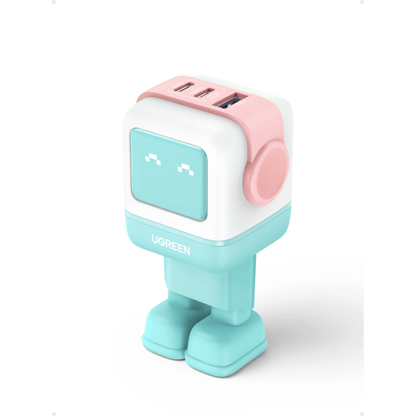 ROBOT USB-A+2C 65W PINK-BLUE