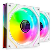 KIT 2xVENTILADOR INTERNO ARGB MARS GAMING MF3DPROX2 BLANCO 120mm ARGB 360º PWM