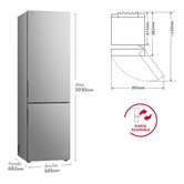 FRIGORIFICO COMBI LG GBV22NCDPY NOFROST D ALTO 203 CM  ANCHO 59.5 CM INOX
