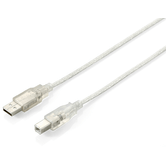 CABLE USB-A  2.0 EQUIP TIPO A - B   TRANSPARENTE 1.8M