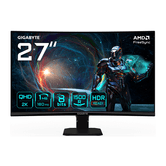 MONITOR GIGABYTE GS27QCA 27" Monitor Curvo para Gaming QHD - 2560 x 1440, 180Hz, 1ms, 250 cd/m², FreeSync, HDR Ready, HDMI 2.0, DisplayPort 1.4