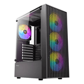 CAJA ANTEC AX27 ARGB ATX NEGRO 4XVENT 120MM 2XUSB SN FUENTE