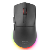 MOUSE MARS GAMING WIRELESS Y BLUETOOTH MMT3 RGB BASE DE RECARGA MAGNETICA 14400 DPI COLOR NEGRO