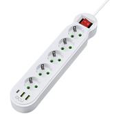 REGLETA DCU 5 TOMAS + 3 PUERTOS USB 10.5W