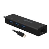 Hub NETWAY  tipo C 3 puertos USB 3.0 + RJ45