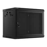 ARMARIO LANBERG 9U 600X450 CON PUERTA PERFORADA RACK 19 H-60 KG NEGRO FLAT PACK