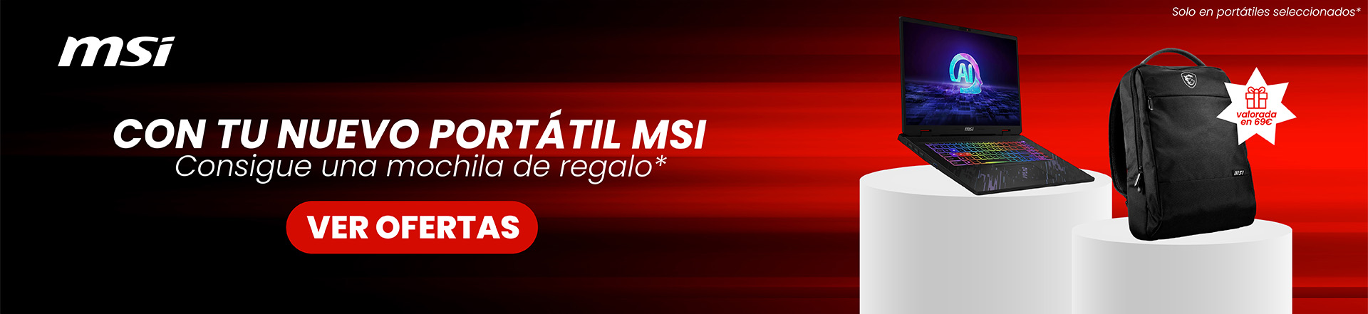 Portátiles MSI con  mochila de regalo